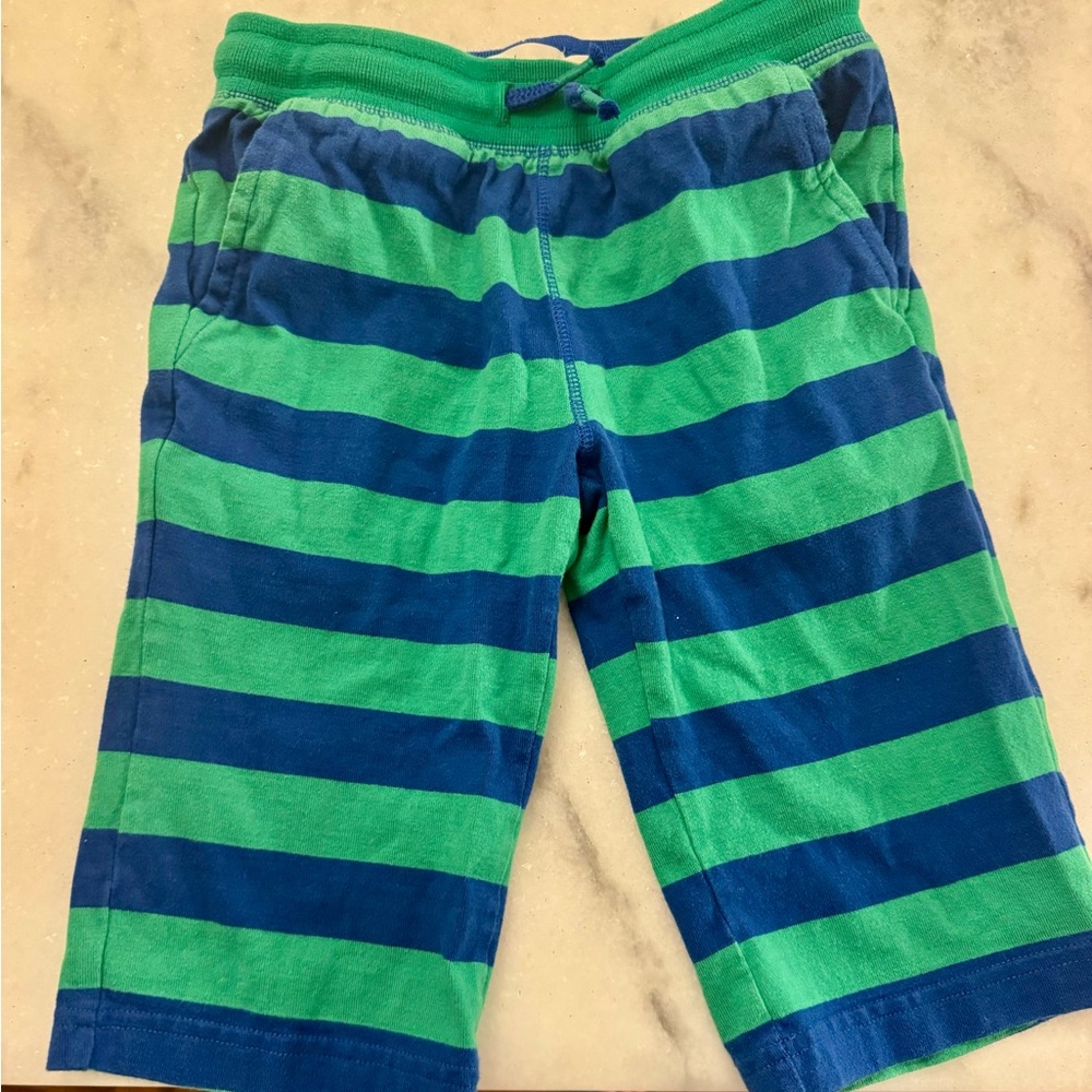 Boden Kids Striped Blue and Green Shorts